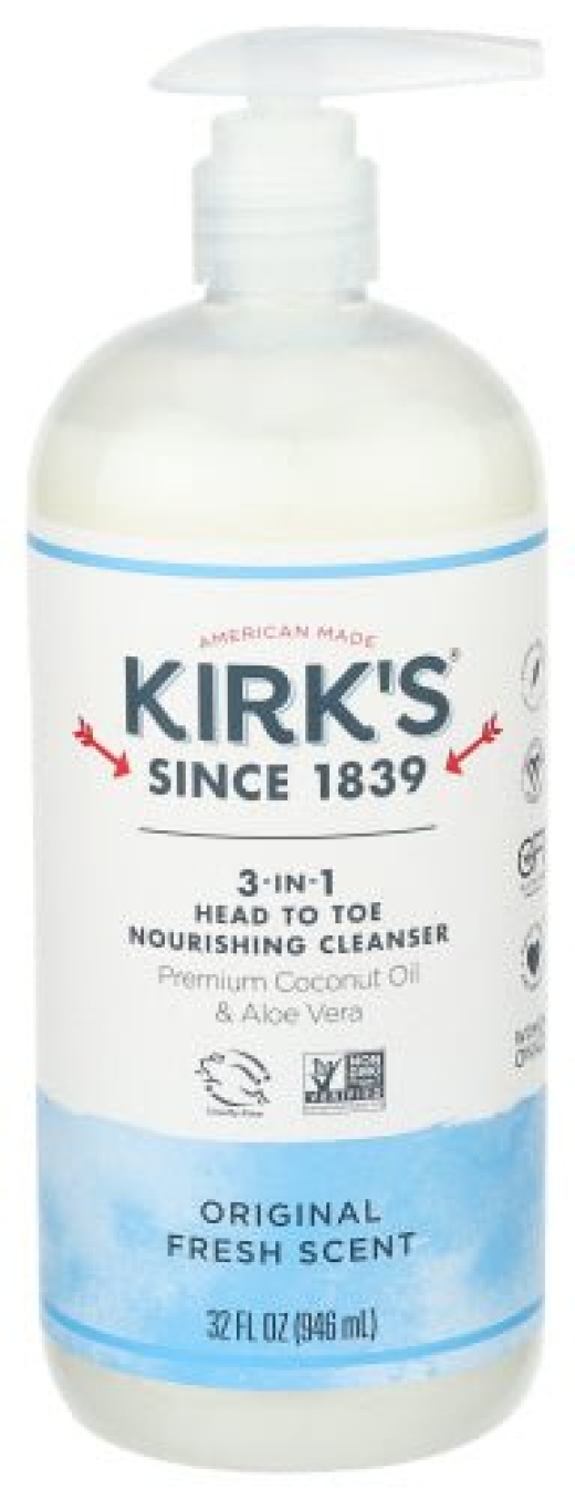 Kirk's Castile Liquid 3-In-1 Wash 32 Oz