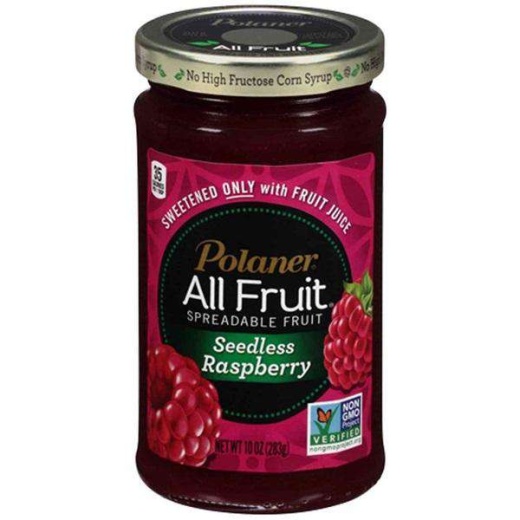 Red Raspberry, Seedless, All Fruit Spread, Polaner - 15.25 Oz