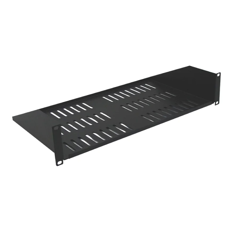 Wavenet – 1U Server Rack Shelf - Universal Vented Rack Mount Cantilever Tray For 19" Network Equipment Rack & Cabinet, Weight Capacity 50Lbs, 14" Deep Tray, Steel – Black