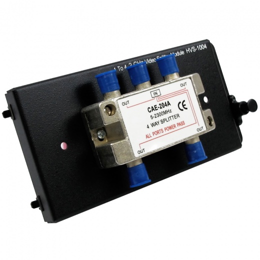 Wavenet 4-Way Coaxial Cable Splitter Module with Metal Bracket