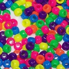 Pony Beads 6 X 9Mm Neon Colors Pkg 1000 750v