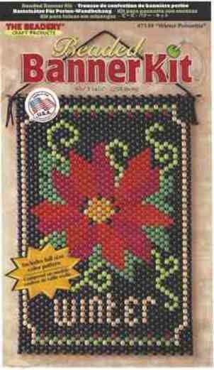Beaded Banner Kit Winter Poinsettia