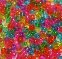 Pony Beads 6 X 9Mm Transparent Colors Pkg 1000 750v
