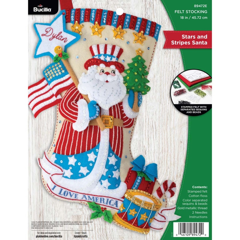 Bucilla ® Seasonal - Felt - Stocking Kits - Stars & Stripes Santa