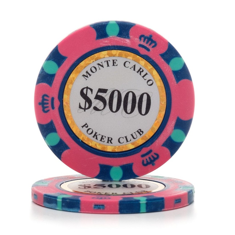 Monte Carlo 12.5G 3 Tone Holographic Poker Chips (25/Pkg) $5,000.00