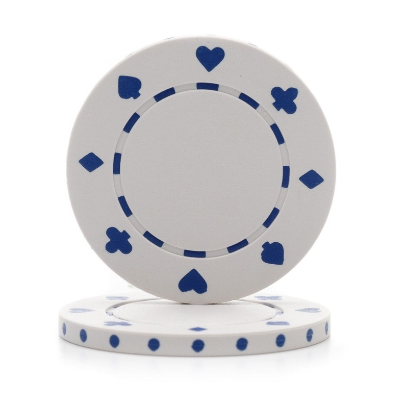 11.5 Gram Suited Poker Chips (25/Pkg) White