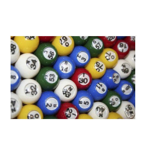Plastic Colored Windowed Bingo Balls (Set Of 75) 7/8 Inch