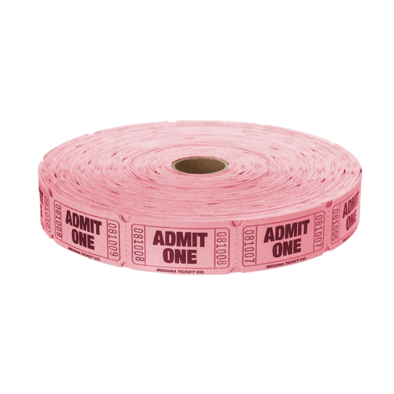 Raffle Tickets - 2,000 Single Stub Admit One Tickets Pink