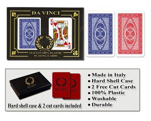 Da Vinci Route Red/Blue Wide Regular Index Playing Cards