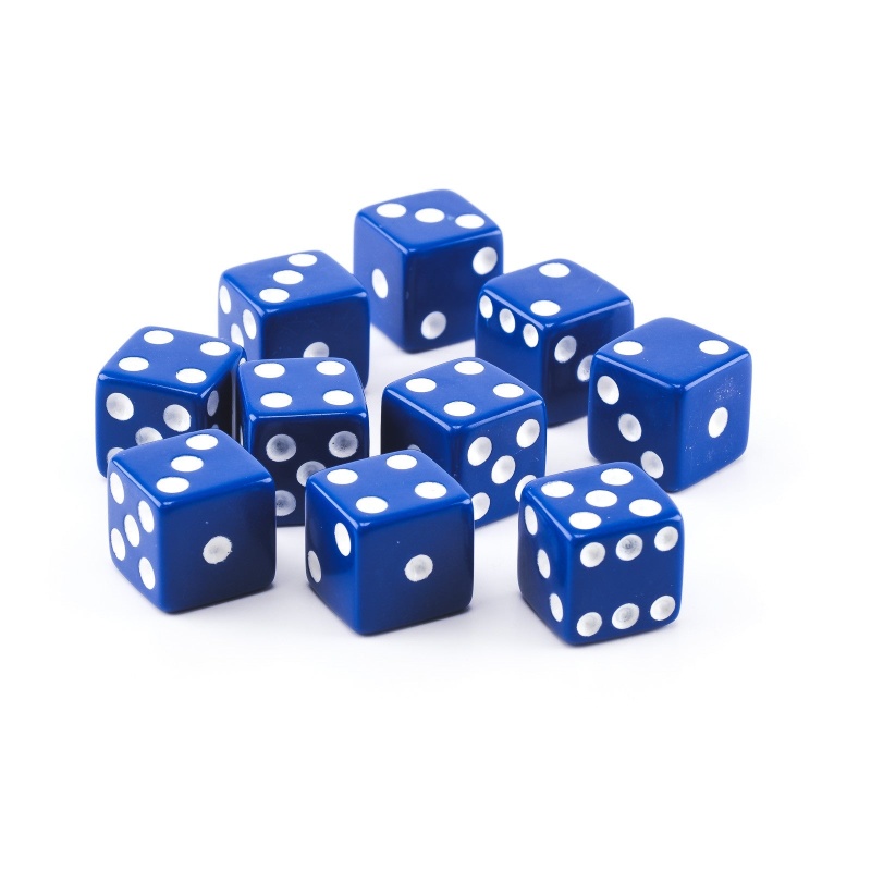 Economy Dice 5/8 Inch (16Mm) - 10 Pack Blue