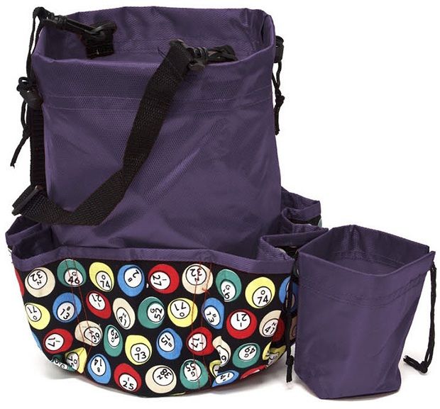 10 Pocket Bingo Ball Designer Bag With Coin Purse Purple