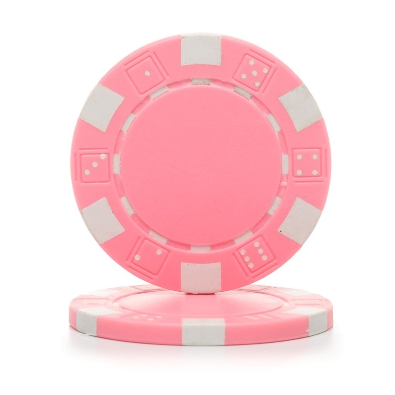 11.5 Gram Dice Rim Poker Chips (25/Pkg) Pink