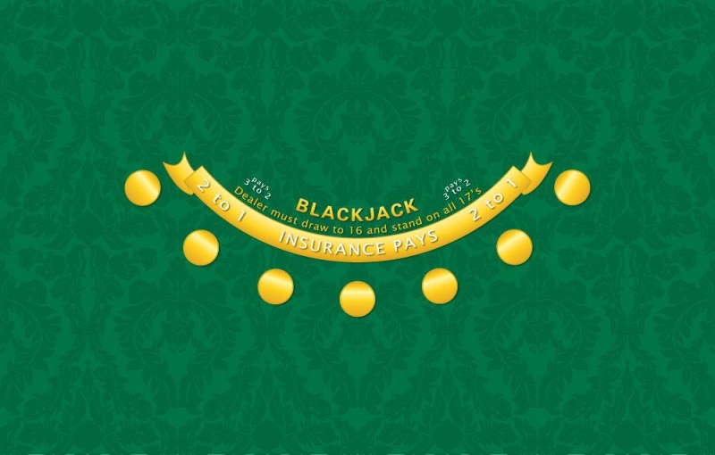 Monaco - Blackjack Table Layout - Green
