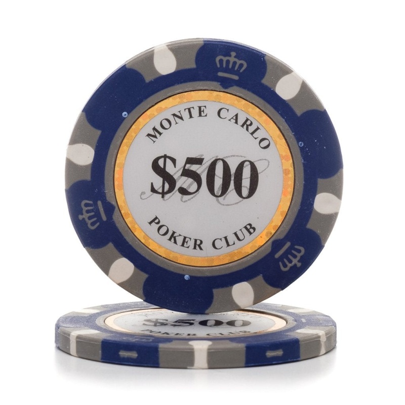 Monte Carlo 12.5G 3 Tone Holographic Poker Chips (25/Pkg) $500.00