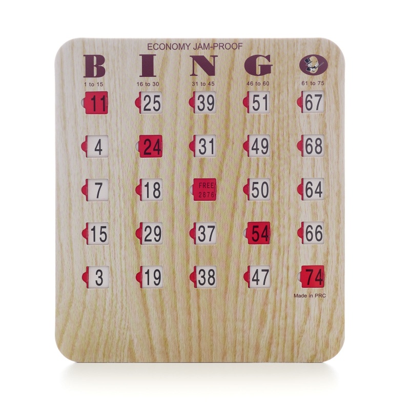 Bingo Shutter Slide Cards - 5 Ply Wood Grain Finish