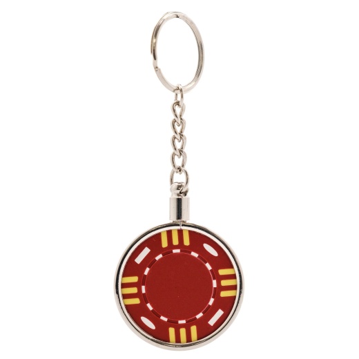 Chrome Plated Poker Chip Key Chain Holder