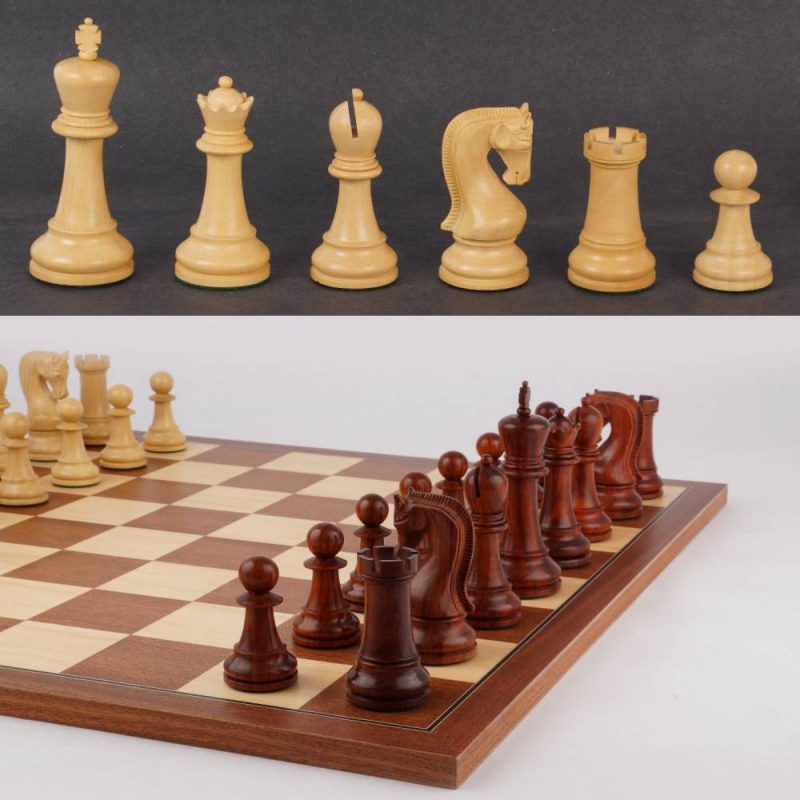 16" Mark Of Westminster Padouk Old World Executive Chess Set