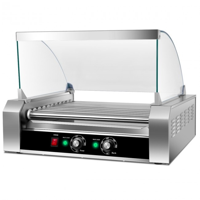 Stainless Steel Commercial 11 Roller Grill And 30 Hot Dog Cooker Machine