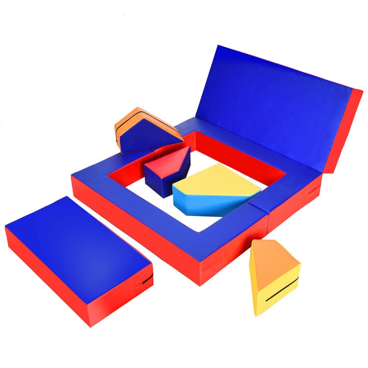 8-Piece 4-In-1 Kids Climb and Crawl Foam Playset
