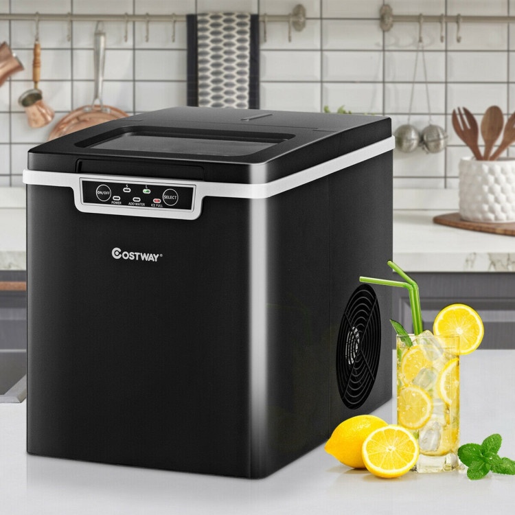 26Lbs/24H Portable Ice Maker Machine With Scoop And Basket