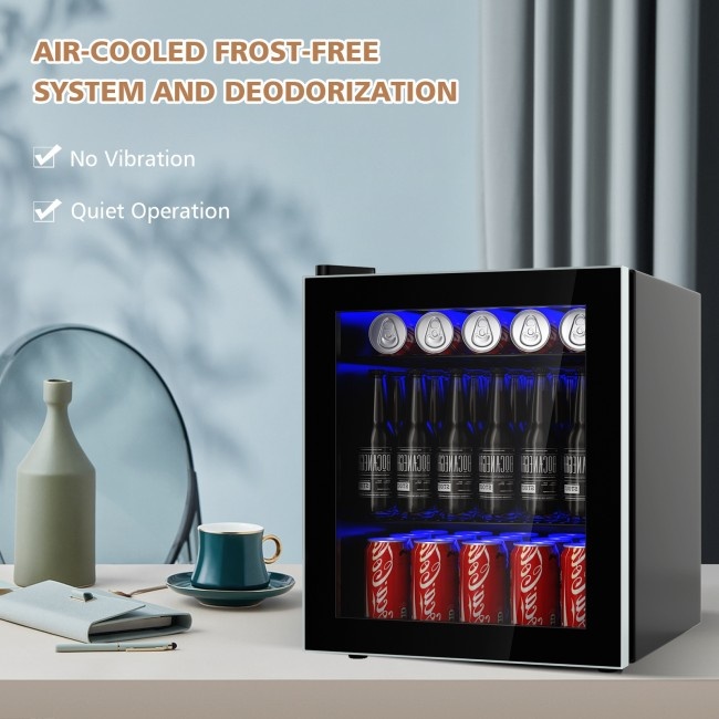 60 Can Beverage Mini Refrigerator With Glass Door
