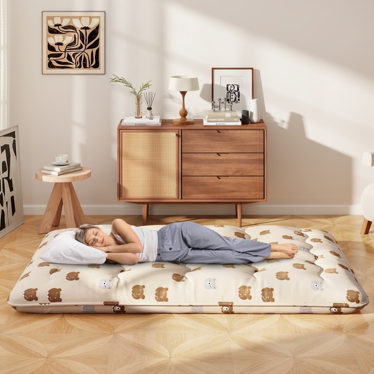 Foldable Futon Mattress With Washable Cover And Carry Bag
