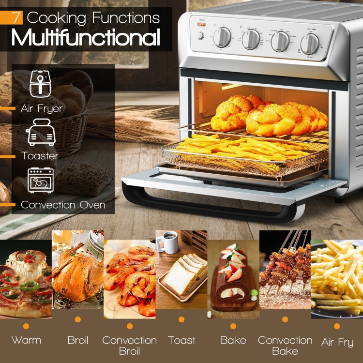 21.5 Quart 1800W Air Fryer Toaster Countertop Convection Oven With Recipe