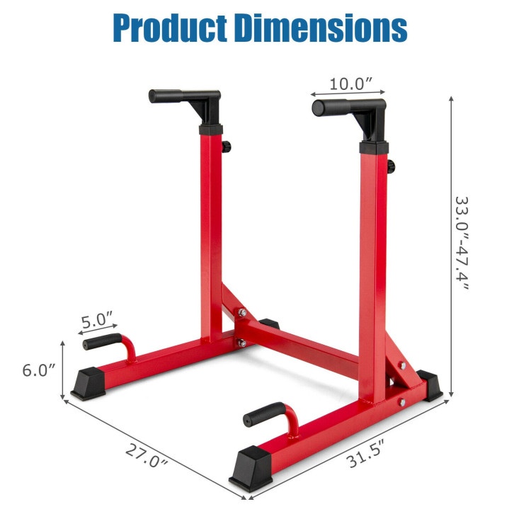 Adjustable Dip Bar With 10 Height Levels
