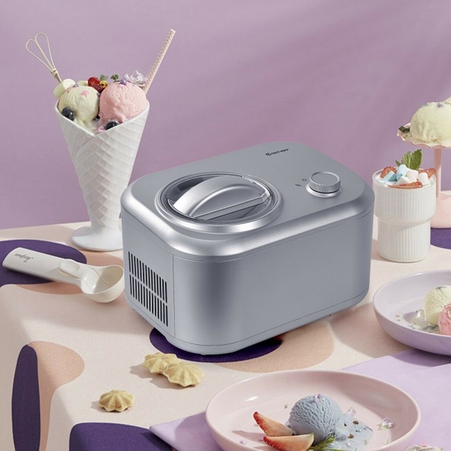 1.1 Qt Ice Cream Maker Automatic Frozen Dessert Machine With Spoon