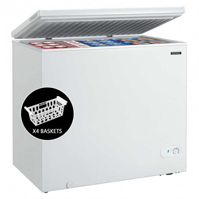 Chest Freezer 7.0 Cu.Ft Upright Single Door Refrigerator With 4 Baskets