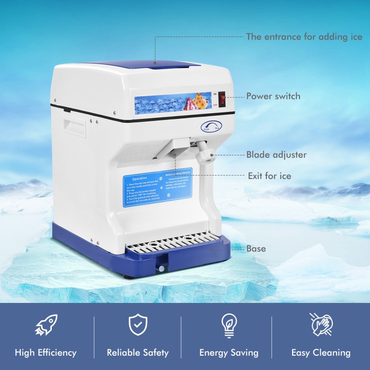 Efficient Electric Ice Shaver Machine With Low Noise