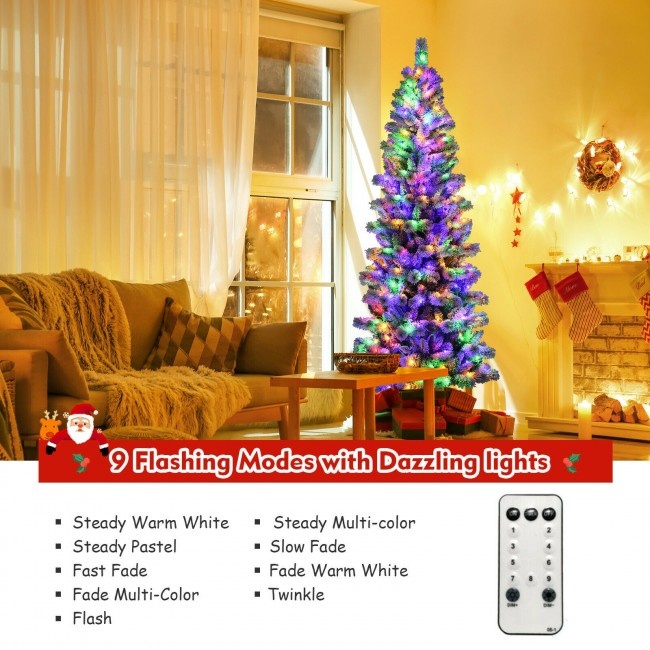 Pre-Lit Hinged Christmas Tree With Remote Control Lights