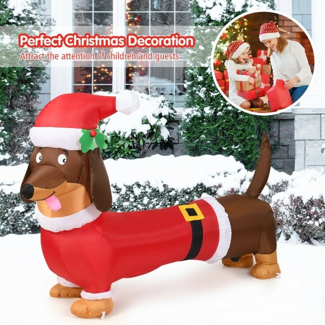 5 Feet Inflatable Christmas Dog With Led Lights