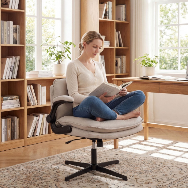 Criss Cross Chair With Flip-Up Arms