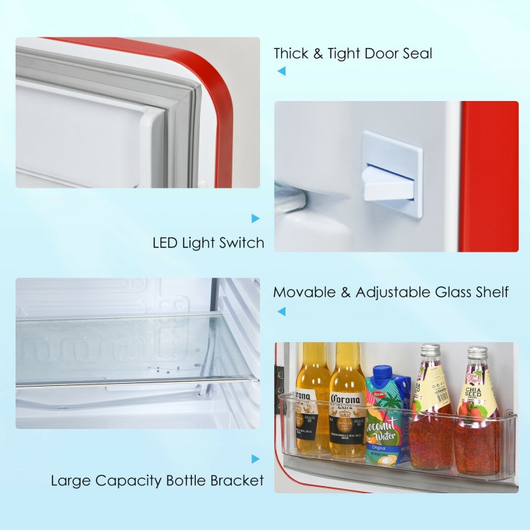 2.4 Cubic Feet Compact Refrigerator Auto Defrost Mini Fridge Reversible Door