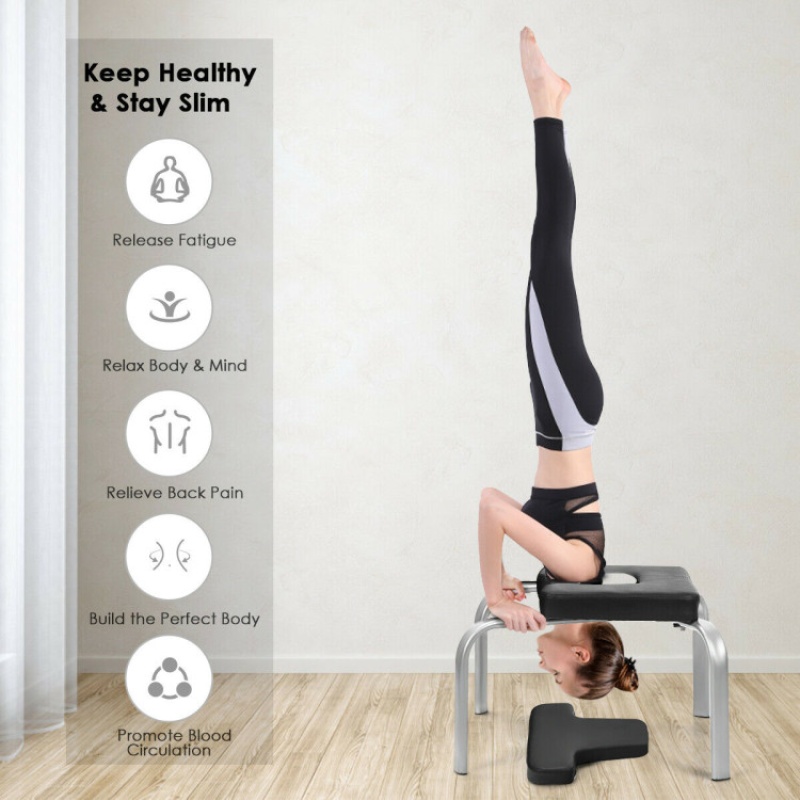 Yoga Iron Headstand Bench With Pvc Pads For Family Gym