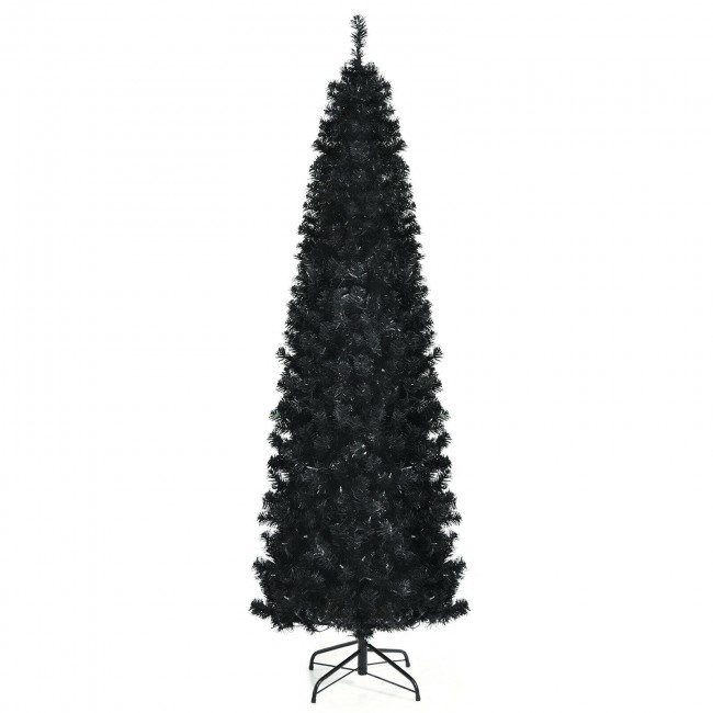 Pre-Lit Christmas Halloween Tree With Pvc Branch Tips And Warm White Lights