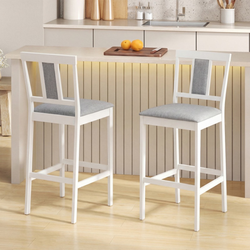 Set of 2 Upholstered 29.5 Inch Bar Stools
