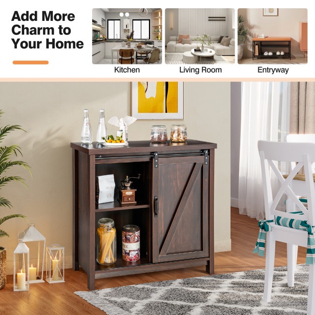 Freestanding Kitchen Buffet Storage Cabinet With Sliding Barn Door   Detail A480aa953a9821b0ce468c30b04b567b 