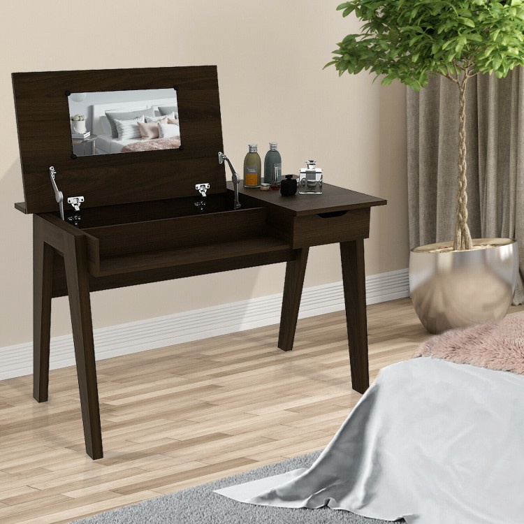 Dressing Table With Flip Mirror And Storage Drawer