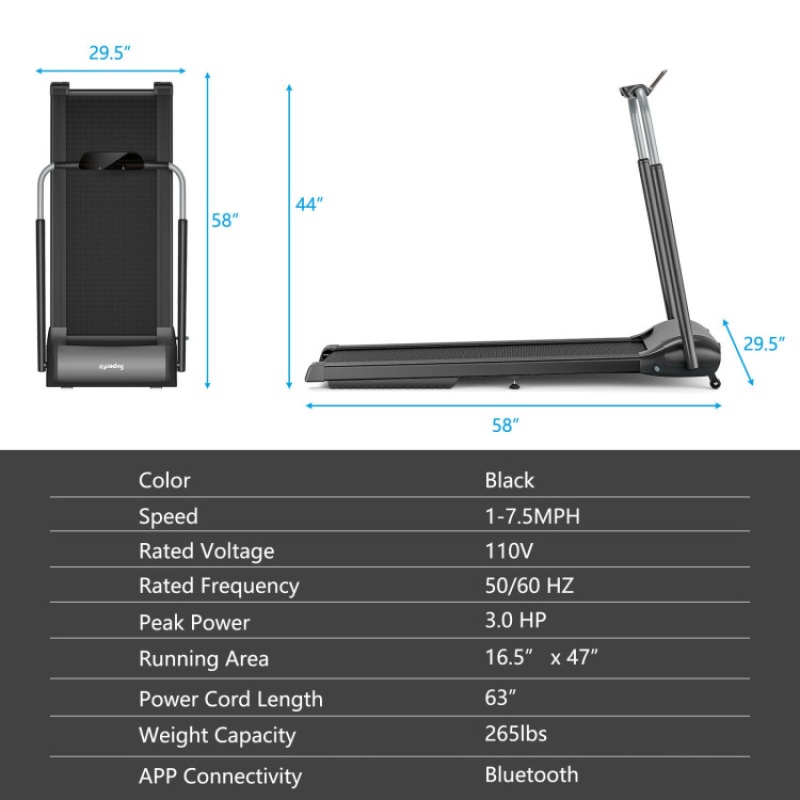 Compact Folding Treadmill With Touch Screen App Control