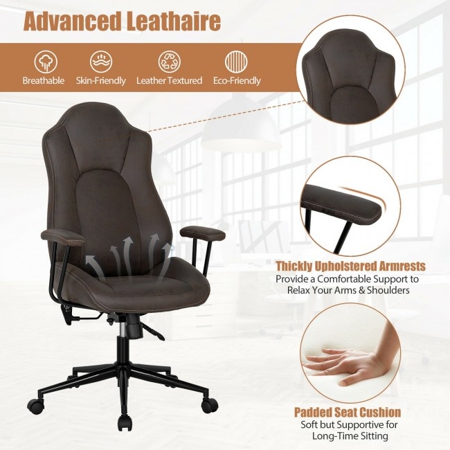 High Adjustable Back Executive Office Chair With Armrest