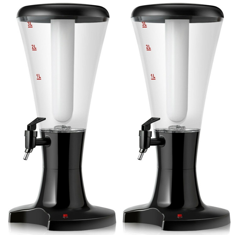 Set Of 2 3L Draft Beer Tower Dispenser With Led Lights