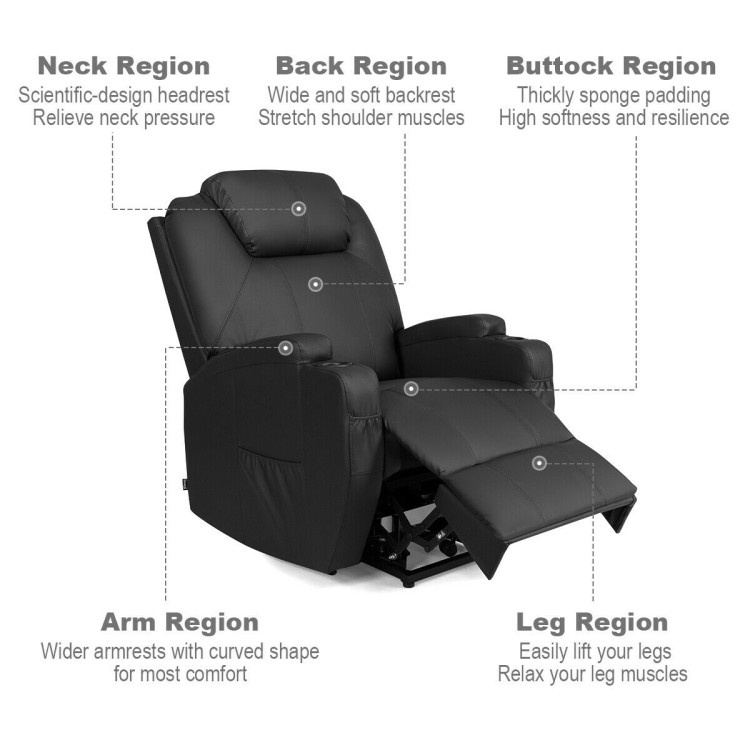Power Lift Recliner Chair With Massage And Heat For Elderly With Remote Control