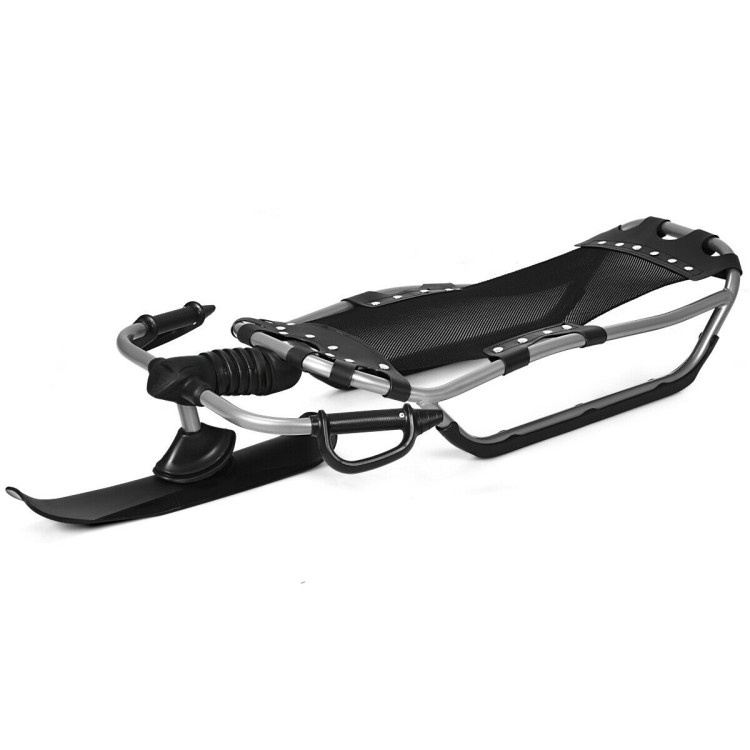 Snow Racer Sled With Textured Grip Handles And Mesh Seat