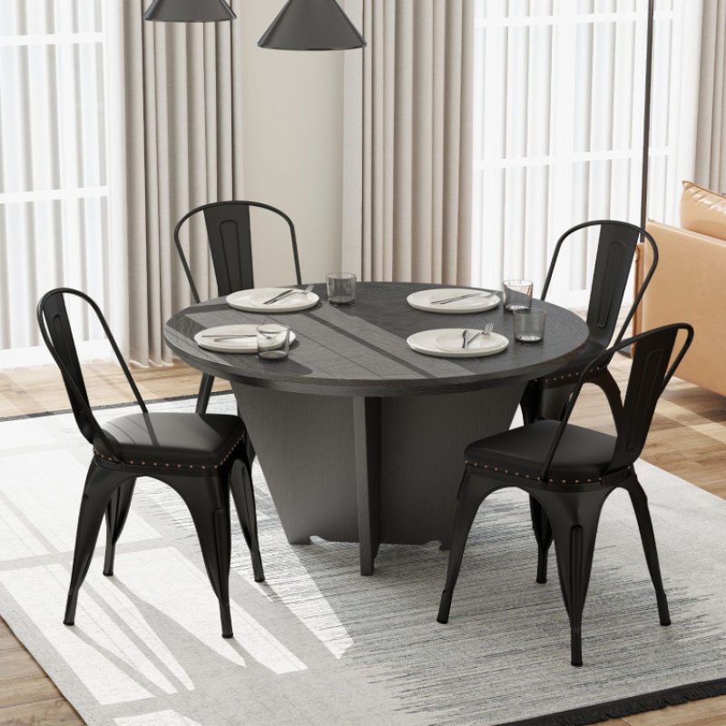 Metal Dining Chair Set of 4 with Removable Backs