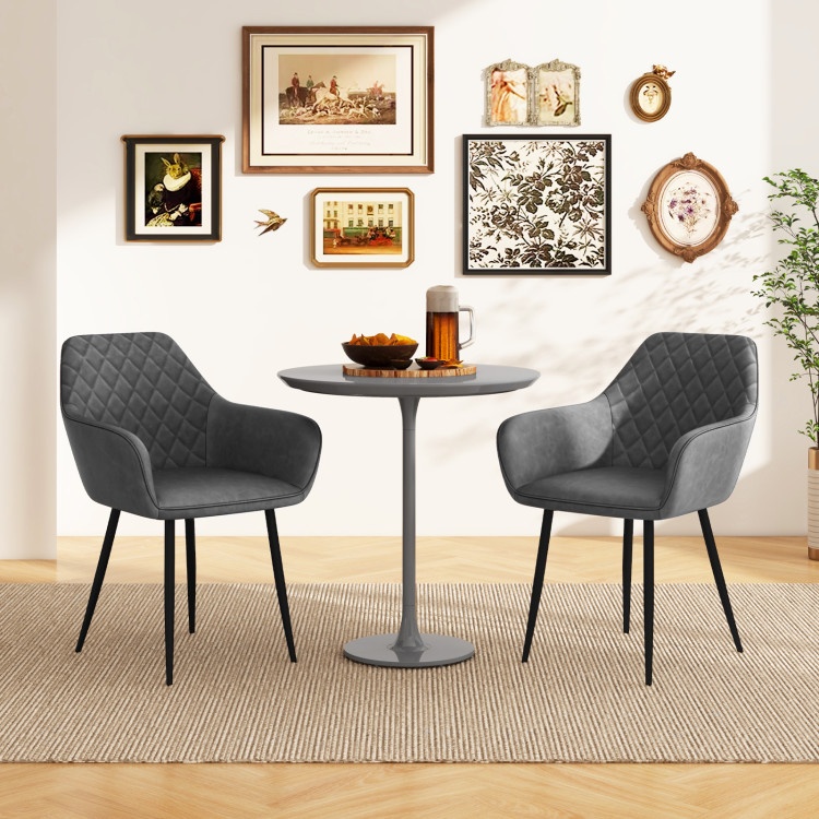 Leisure Dining Chair Set of 2 in Gray