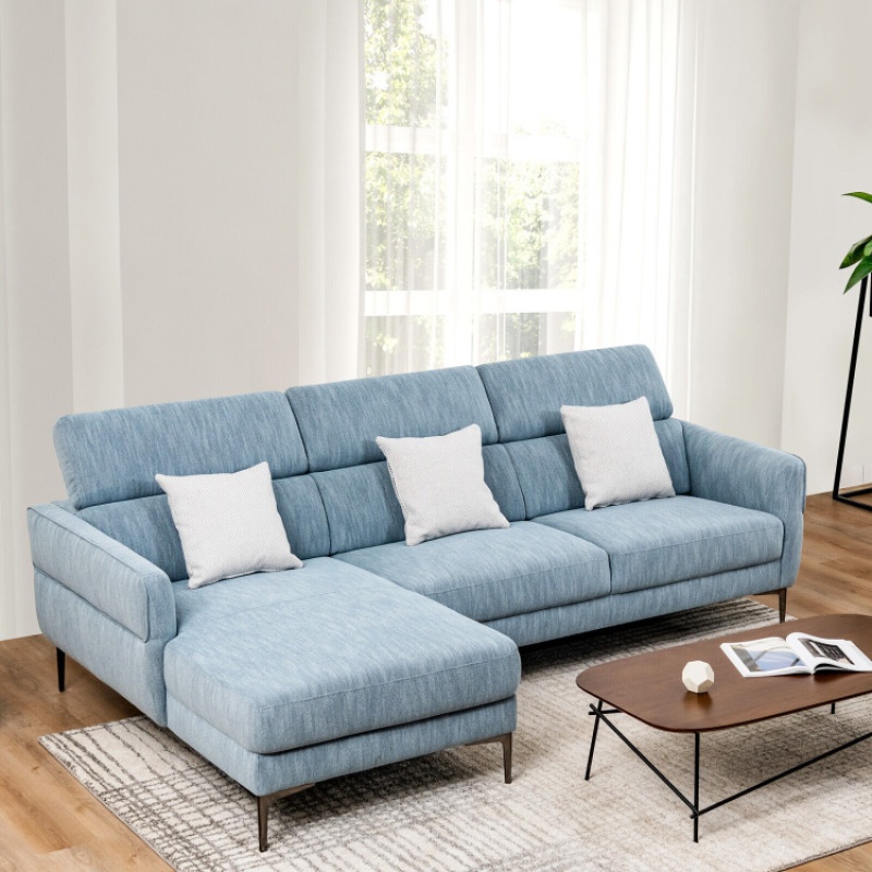 105 Inch L-Shaped Sofa Couch With 3 Adjustable Headrests