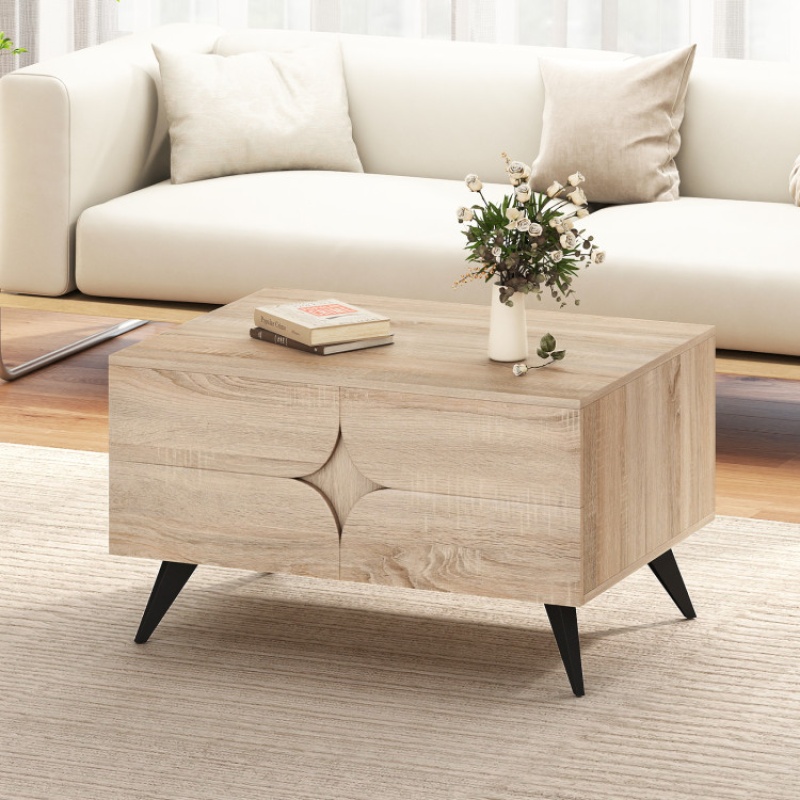 Farmhouse Accent Modern Coffee Table with Storage