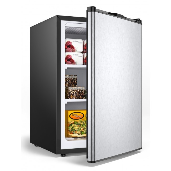 3 Cubic Feet Compact Upright Freezer With Stainless Steel Door
